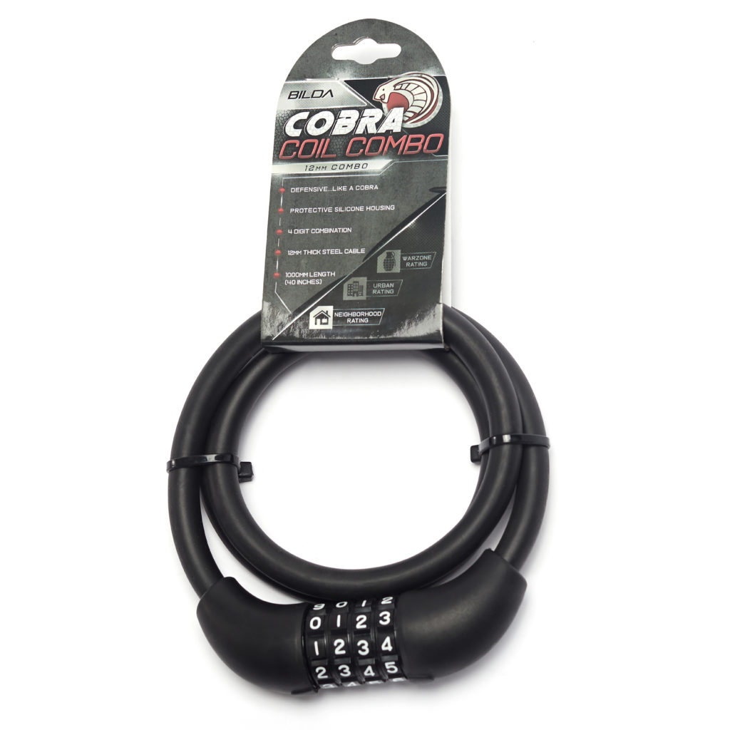 The Cobra Cable is as fierce as a Cobra! Designed for casual use around the city or neighborhoods. Great for quick trips and locking up for lunch.

40'' Long and capable of locking 2 bikes!

Combination lock for easy use!