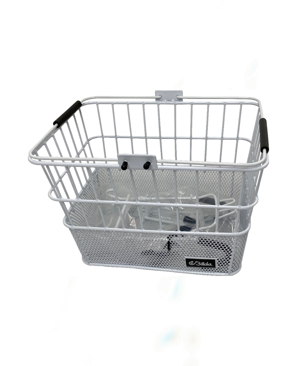 White wire cheap bike basket