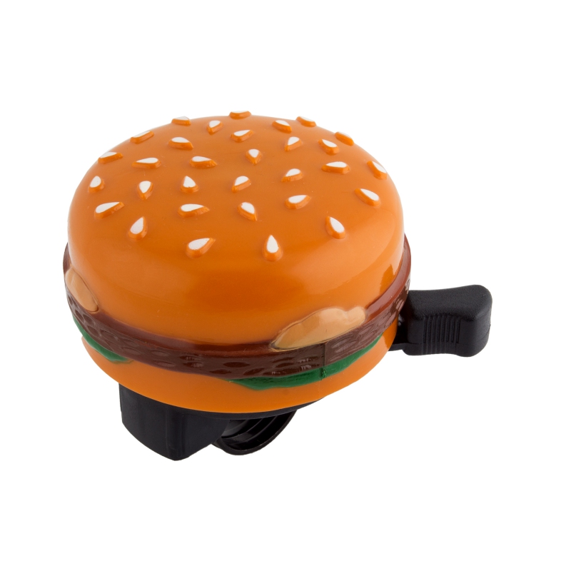 Quarter Pounder Hamburger Bell - The Cheesiest bell ever!
 	65mm Bell in the form of a bacon cheese burger
 	Adjustable handlebar mount
 	Universal nylon mount
 	Ringer style mechanism

Back ordered items will be restocked every Tuesday-Wednesday for local pickup. Back ordered items for shipping will be shipped within 2 business days of the order.