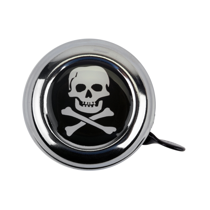 Black Pirate Skull
 	Chromoly steel bell with a variety of fun, colorful designs to add a little personal flair to your ride
 	Full metal base and thumb lever for durability
 	Loud yet pleasant clear ring tone

Back ordered items will be restocked every Tuesday-Wednesday for local pickup. Back ordered items for shipping will be shipped within 2 business days of the order.