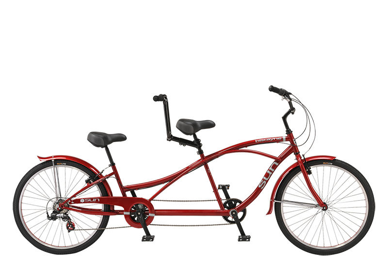 If you're ready to hit the town in style for a weekend ride then this bike for two is right for you. Cruising bike paths and boulevards is a pleasure on this retro styled tandem. Comfort is the goal here and this tandem is available in two versions to suit a variety of riding needs.
Sun Bikes are available to Charleston, SC or pickup customers only. These are not available to ship. Bikes will be ready for pickup within 7-10 business days of the order being placed.


 	Heavy duty high-tensile steel frame with step-thru rear stoker position
 	Alloy cranksets with sealed cartridge bottom brackets
 	Alloy rims with stainless steel spokes
 	26