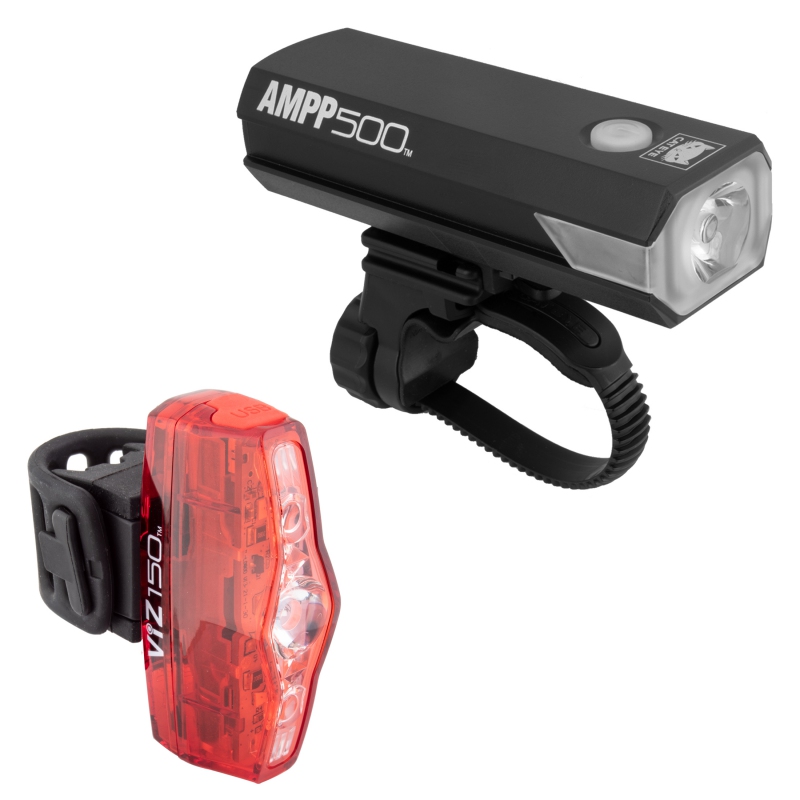 Mid-tier USB rechargeable light set perfect for commuters and weekend warriors
 	500 lumen headlight provides plenty of output to light the way while the 150 lumen rear keeps you visible to motorists
 	Double clicking the headlight`s illuminated power button instantly switches to brightest setting
 	USB rechargeability offers ease of use and peace of mind that your lights are always ready to go
 	Hyper constant flash setting is attention grabbing even in full daylight
 	Multiple modes offer a variety of choices for day or night use
 	Charging cable included

If an item is out of stock, but available for backorder, it will be available for pickup or shipped within 7 days. 

 